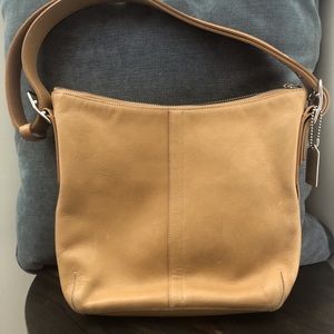 Coach Beige Leather Slough Hobo Shoulder bag